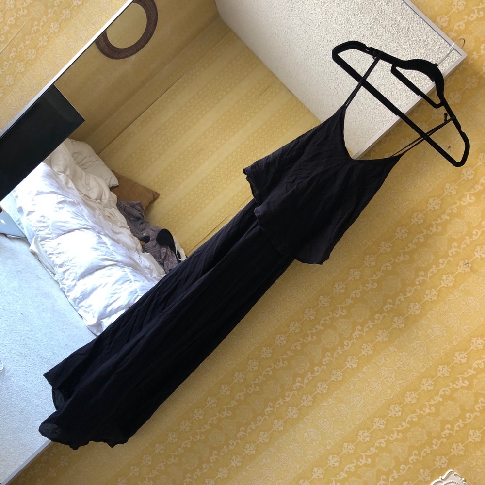 MCGUIRE DENIM LINEN BLACK MAXI DRESS